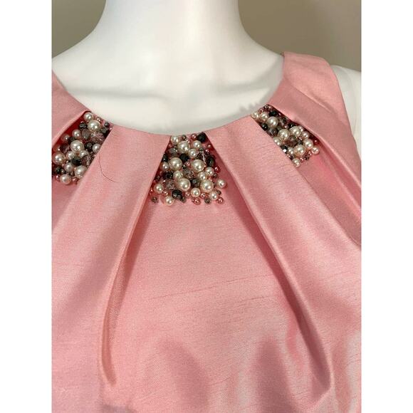 Wedding Guest or Party Dress, Blush Pink/Black, Pearls and Beads, Size 6 - Picture 2 of 4